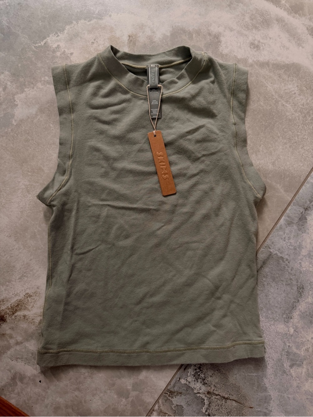 SKIMS Olive Ribbed Sleeveless Tank